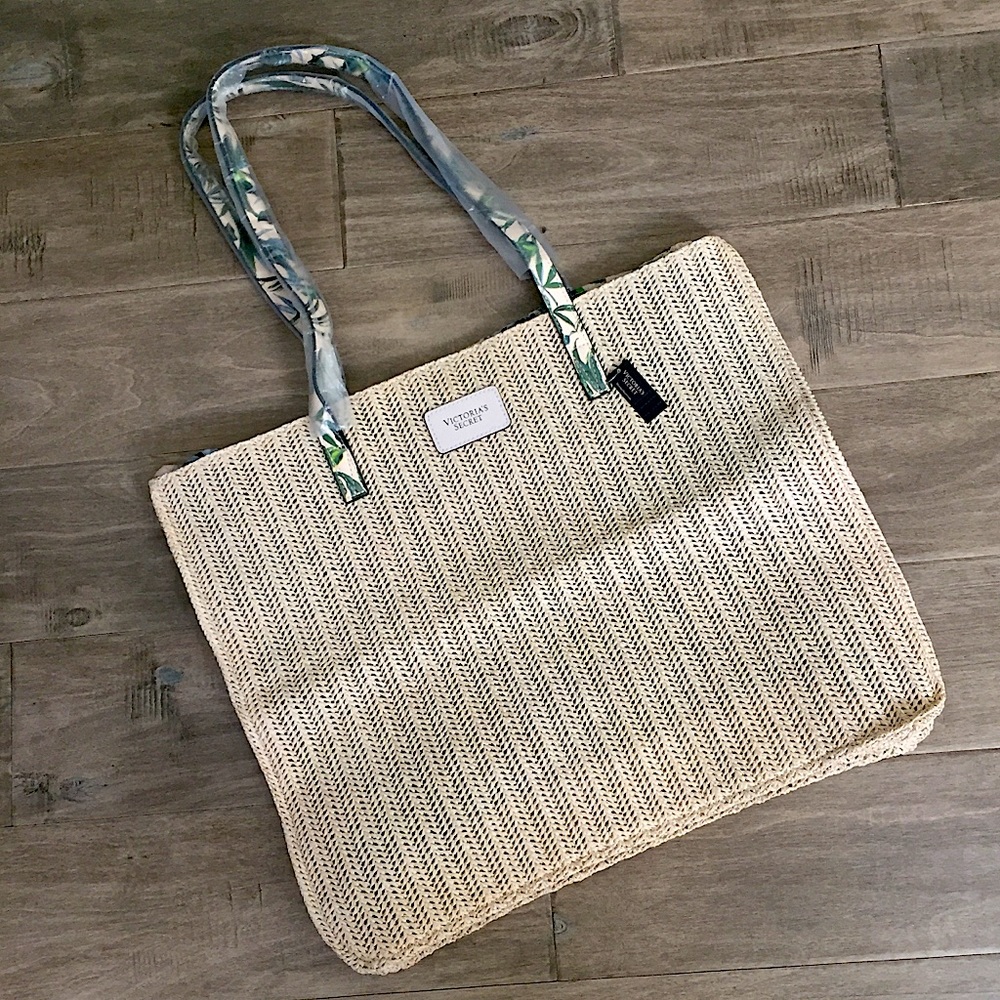 Victoria’s Secret Summer Woven Tan Straw Tote